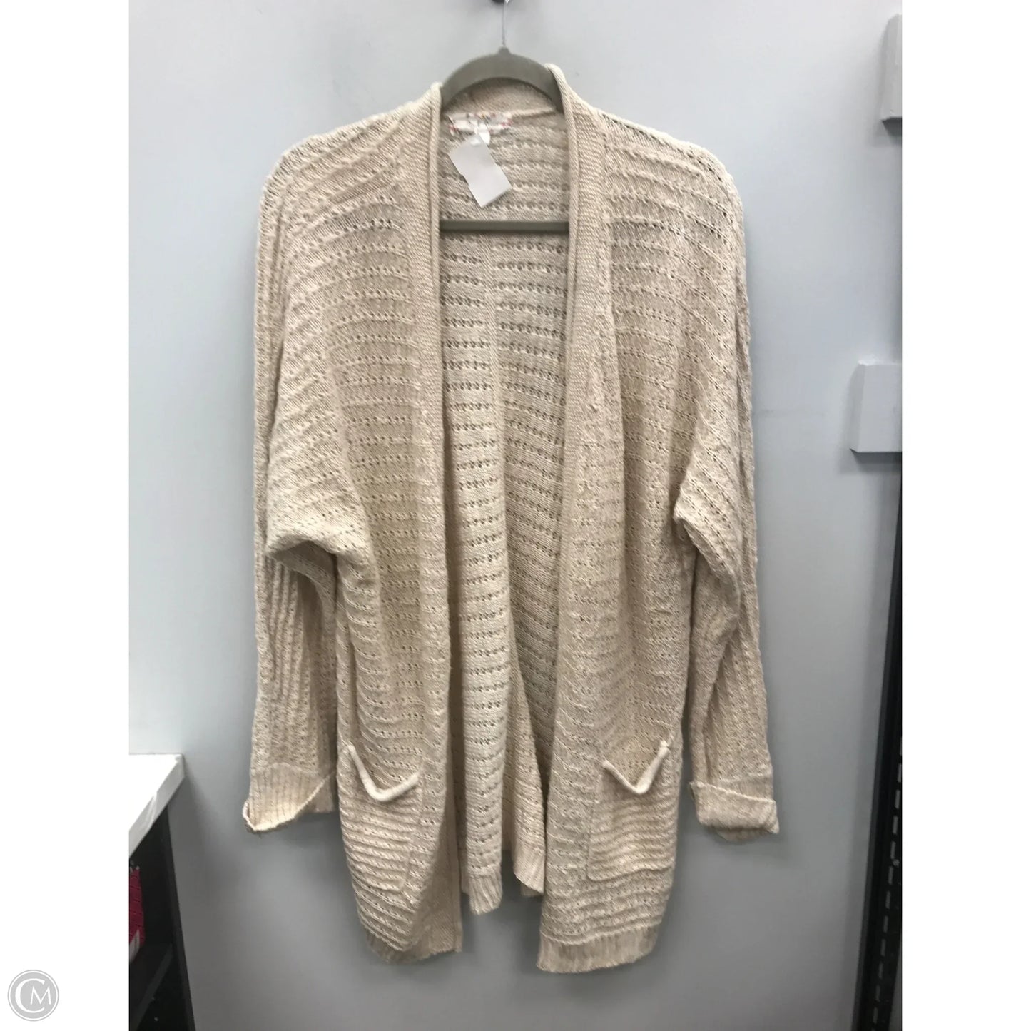 Sweater Cardigan By Pink Rose In Tan, Size: L
