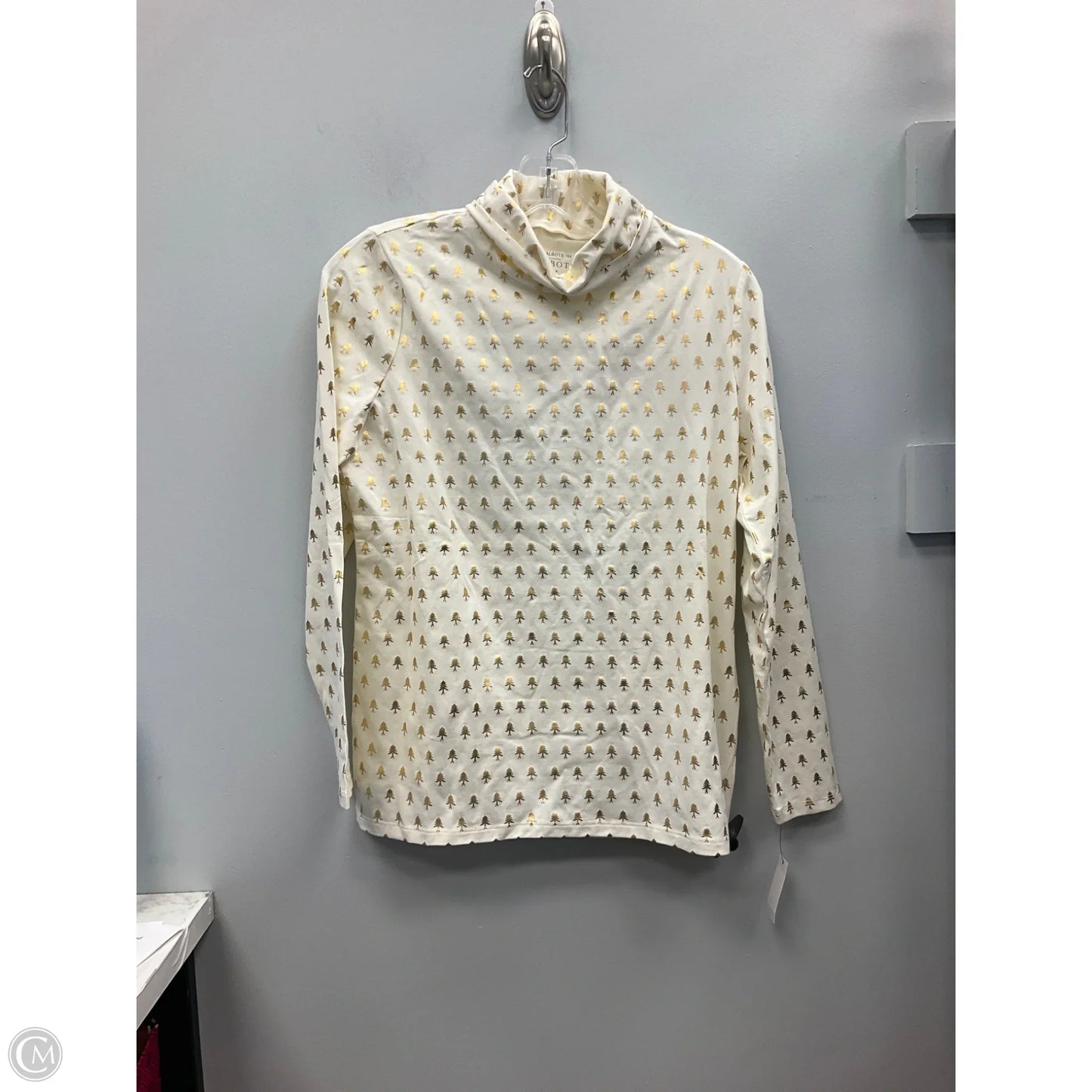 Top Long Sleeve By Talbots In Cream, Size: Mp