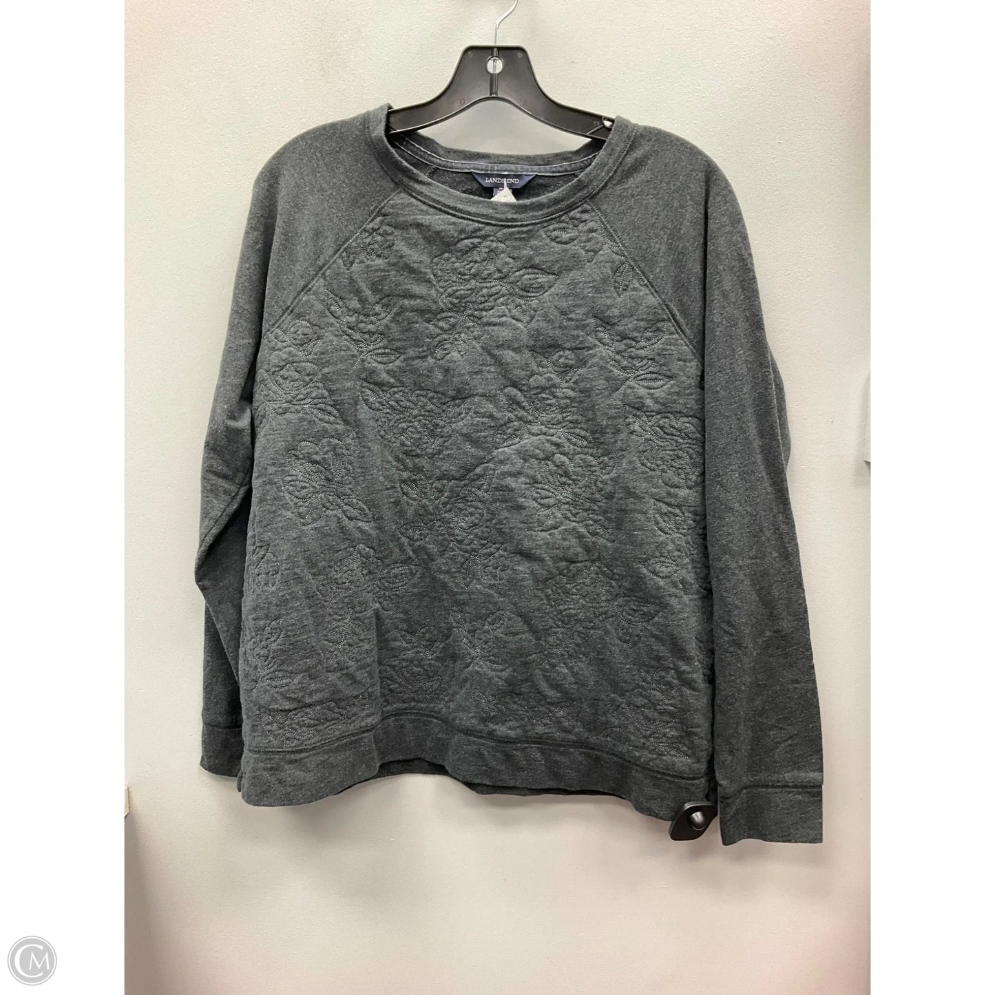 Sweatshirt Crewneck By Lands End In Grey, Size: M