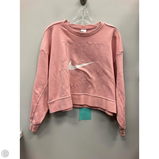 Sweatshirt Collar By Nike In Pink, Size: M