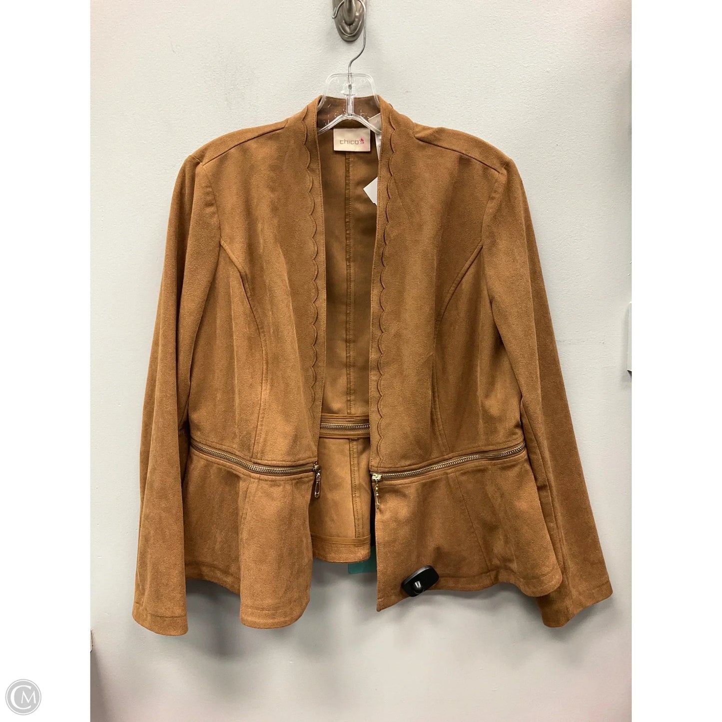 Jacket Moto By Chicos In Brown, Size: M