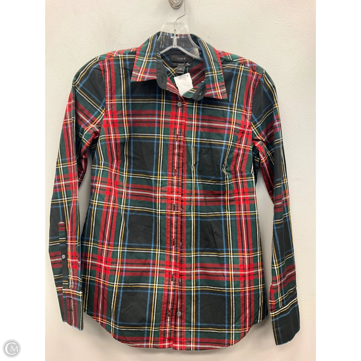 Top Long Sleeve By J. Crew In Plaid Pattern, Size: 0