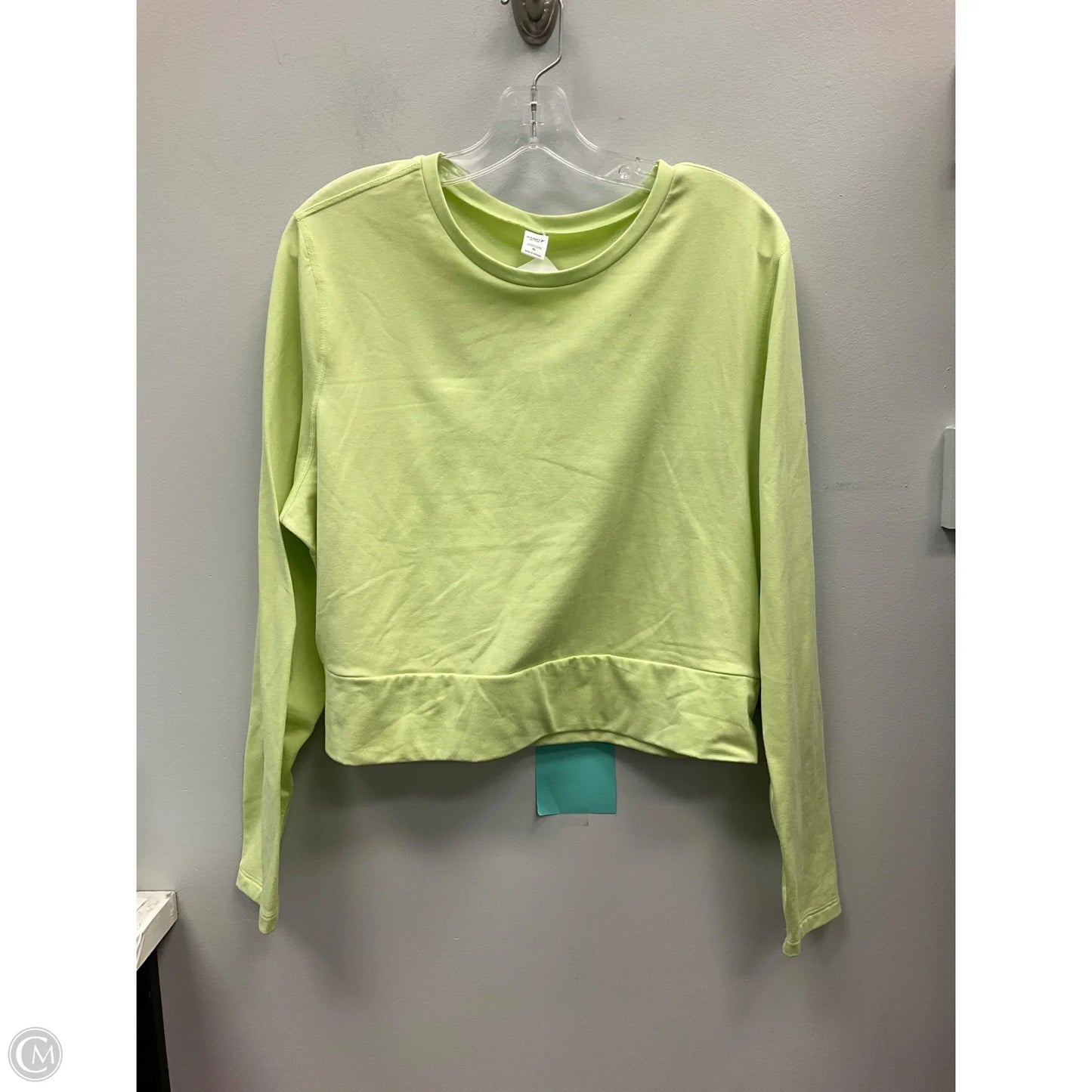 Athletic Top Long Sleeve Crewneck By Old Navy In Green, Size: Xl