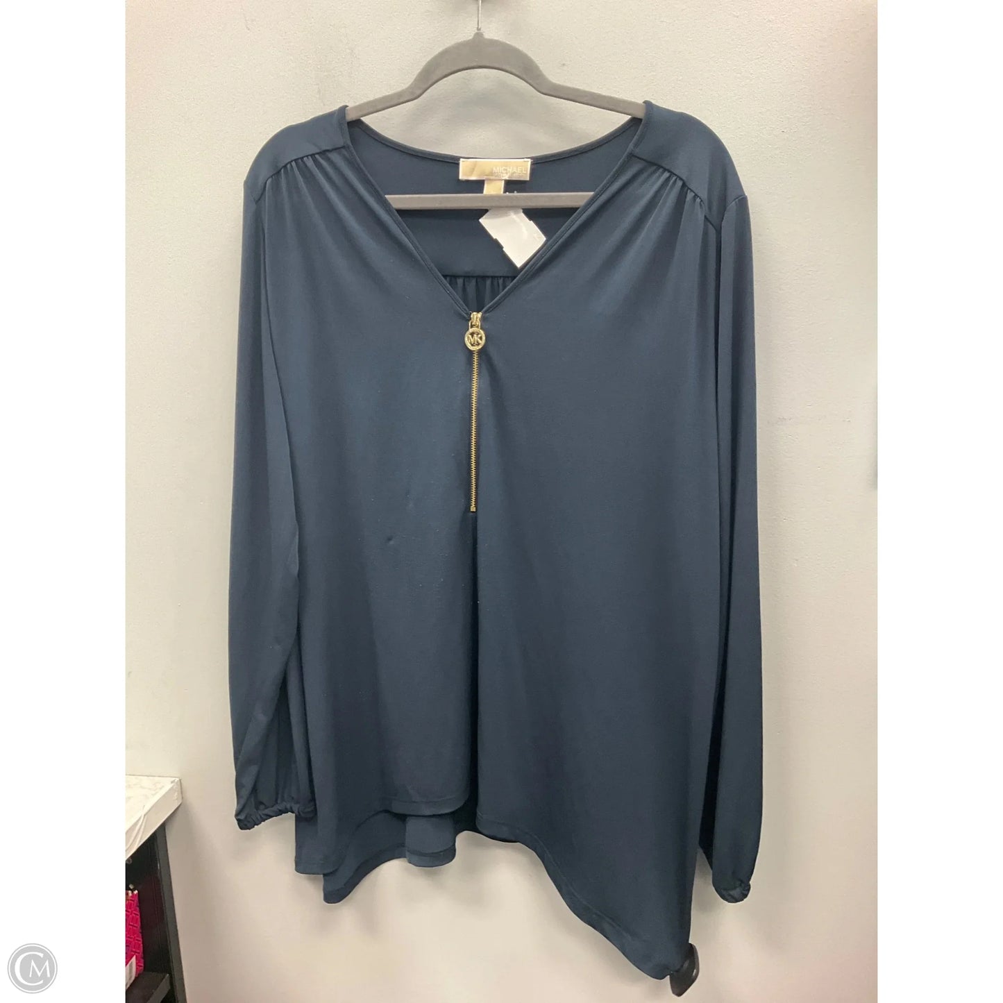 Top Long Sleeve By Michael By Michael Kors In Navy, Size: 1x
