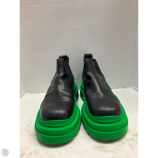 Boots Luxury Designer By Bottega Veneta In Black & Green, Size: 10
