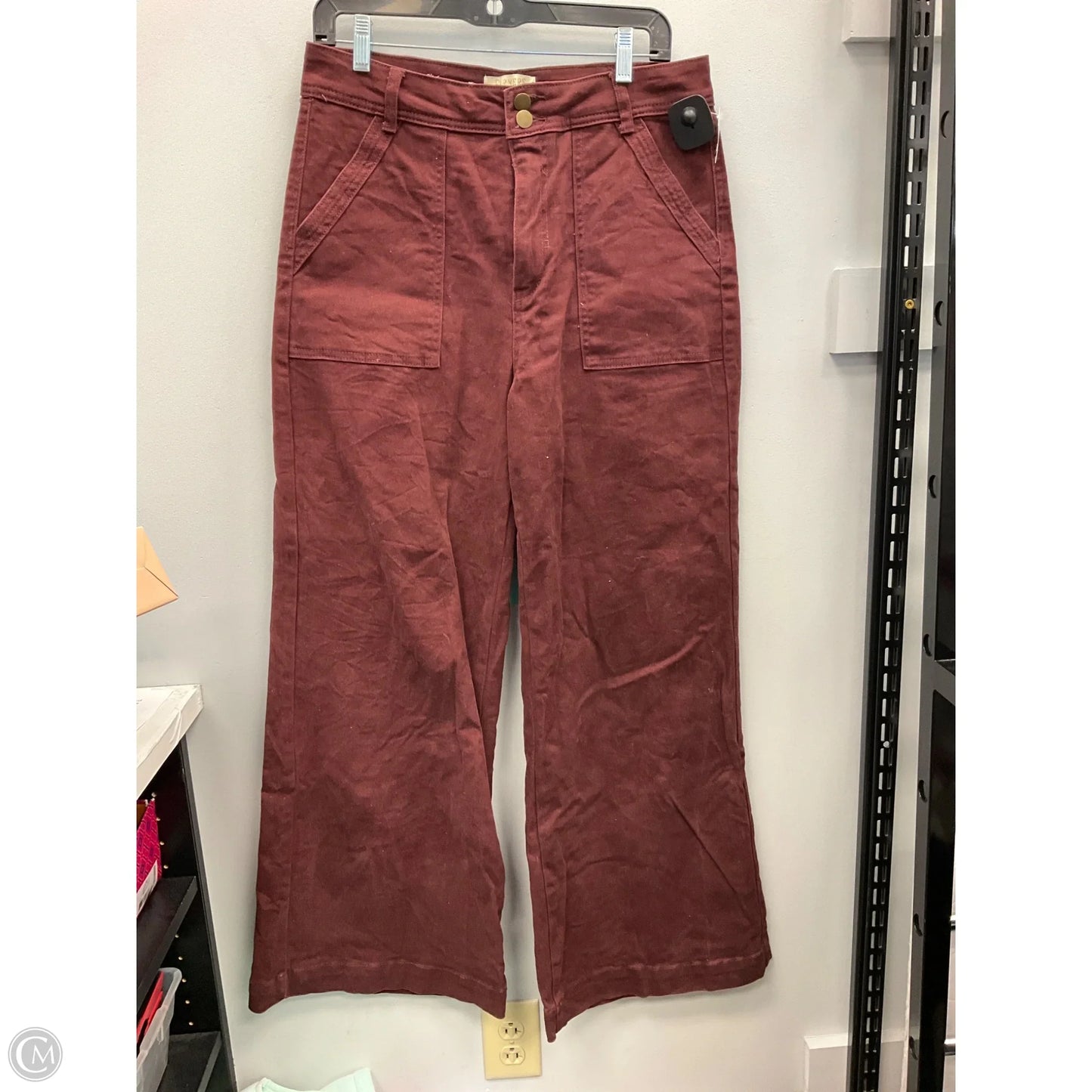Jeans Wide Leg By Farmers Market In Maroon, Size: 12