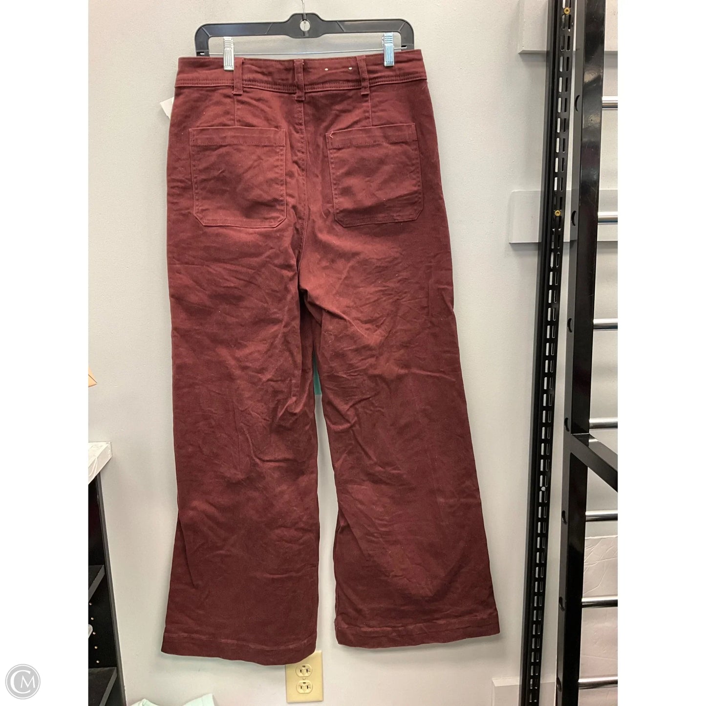 Jeans Wide Leg By Farmers Market In Maroon, Size: 12