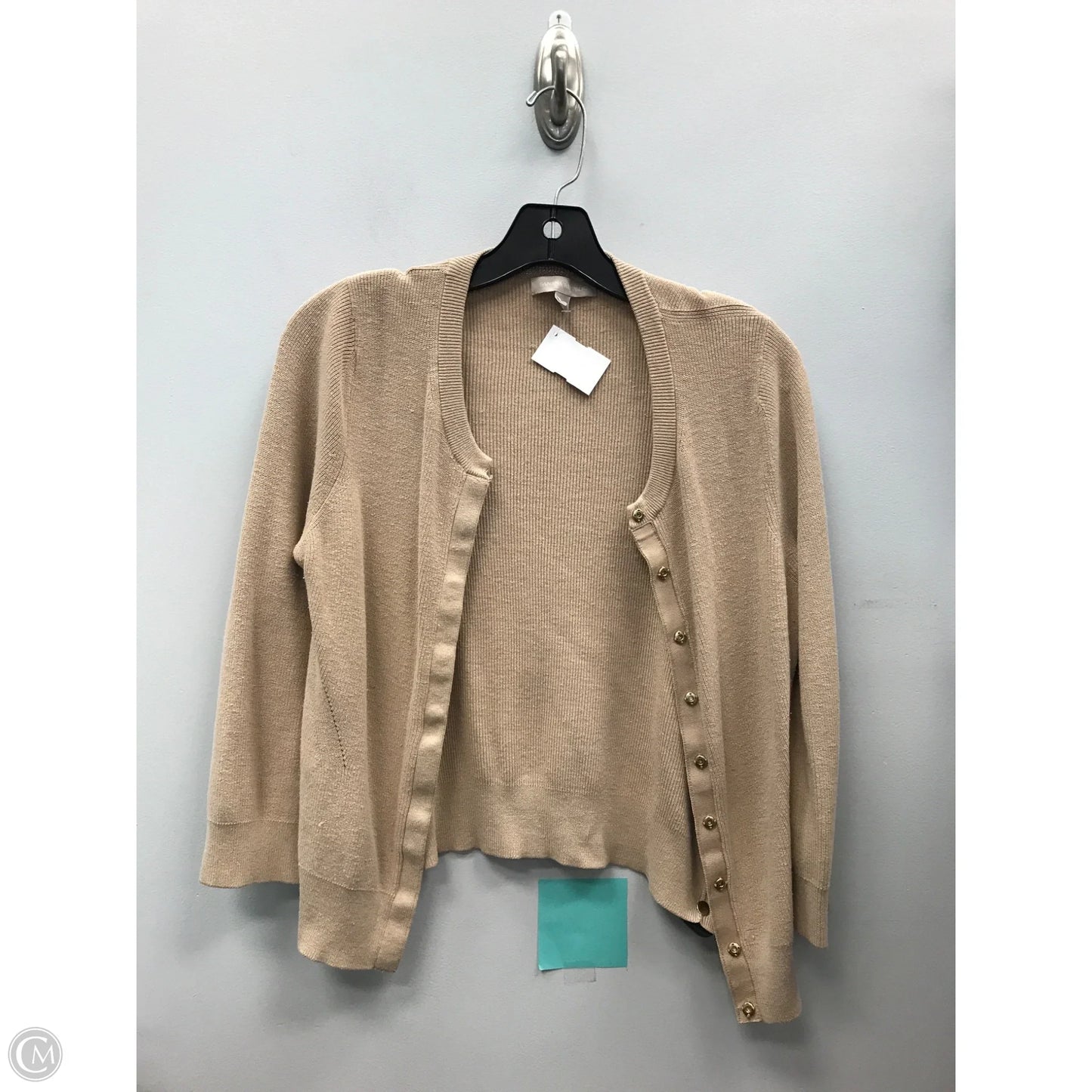 Sweater Cardigan By Banana Republic In Tan, Size: L