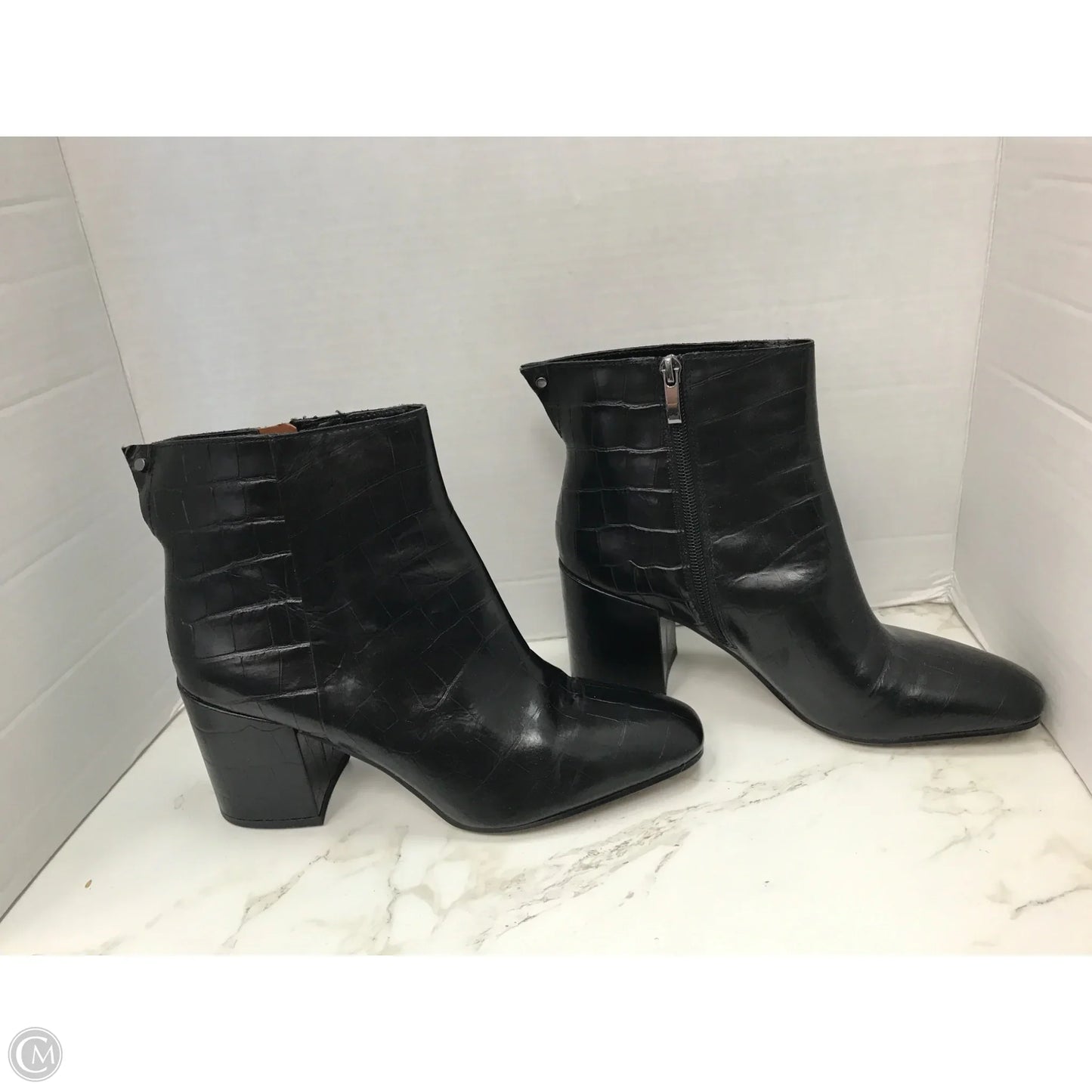 Boots Ankle Heels By Franco Sarto In Snakeskin Print, Size: 8.5