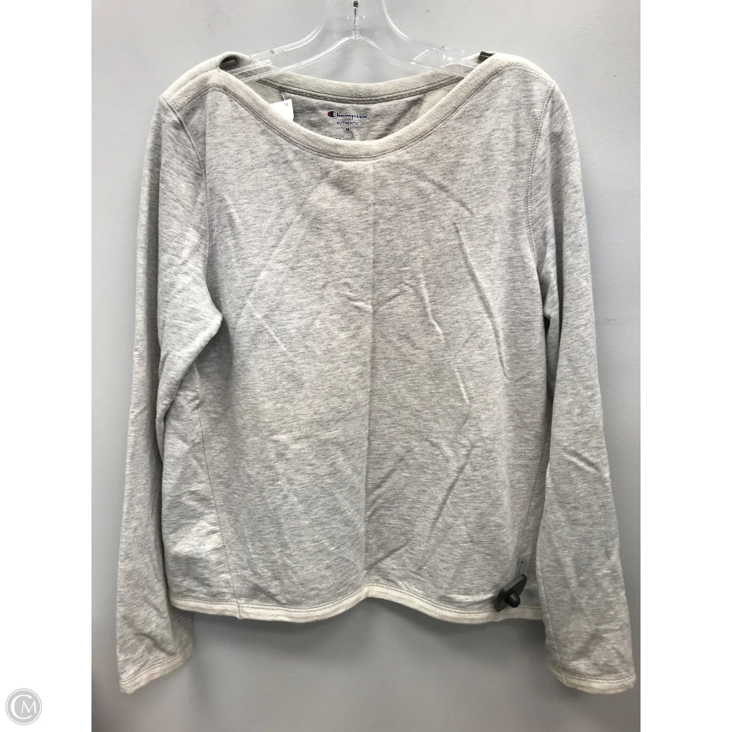 Athletic Top Long Sleeve Crewneck By Champion In Grey, Size: M