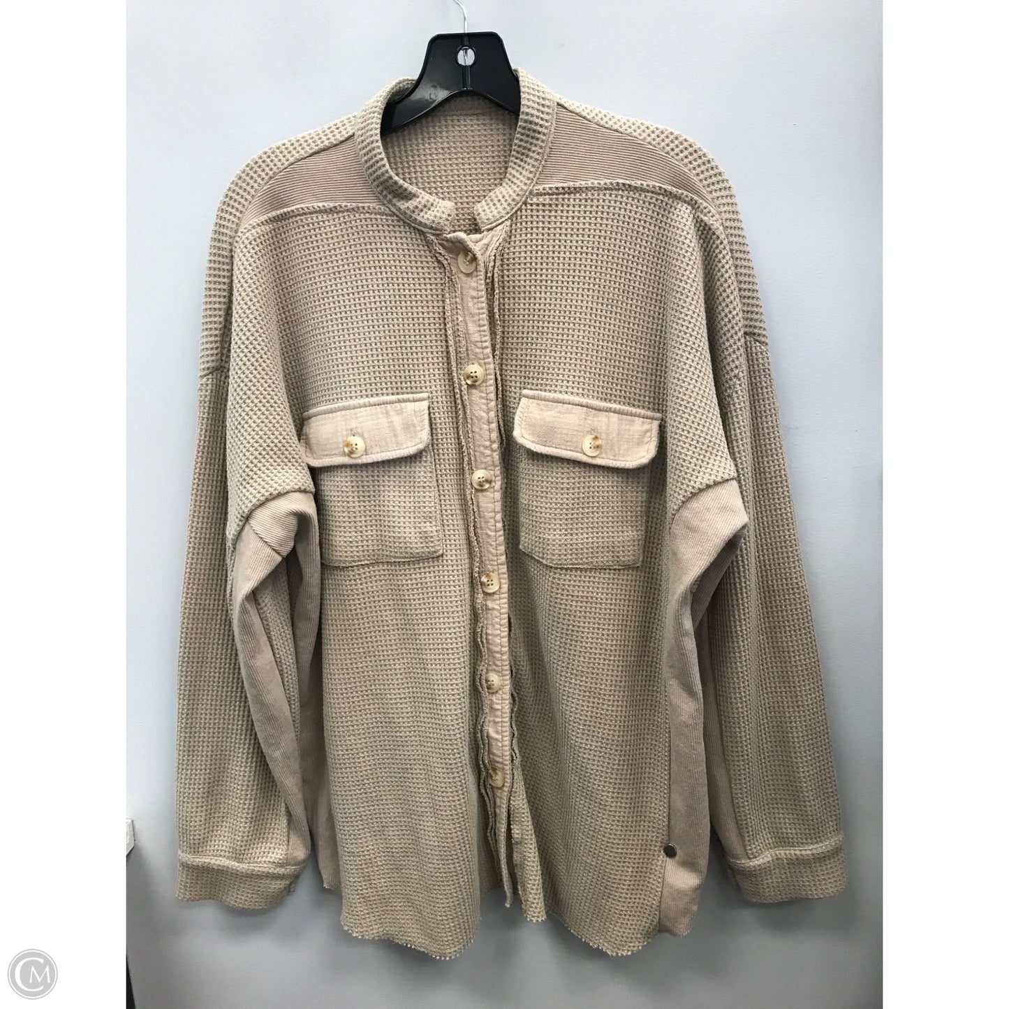 Top Long Sleeve By Clothes Mentor In Tan, Size: L