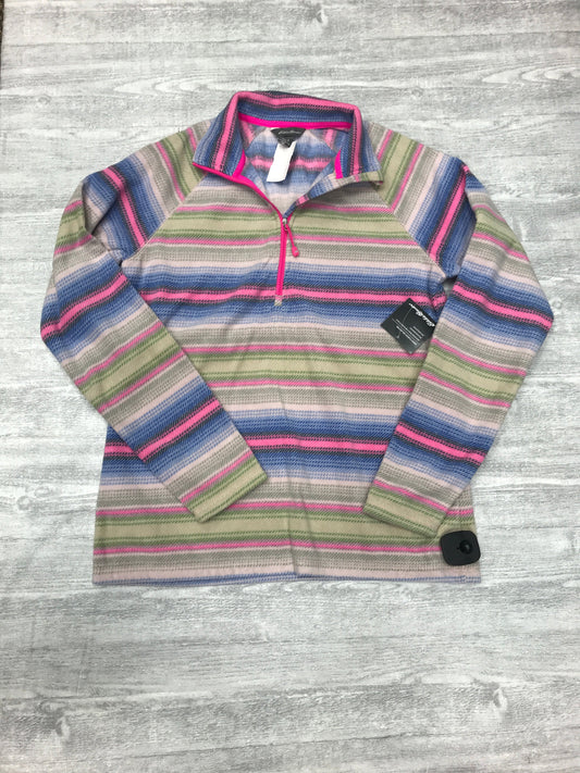 Jacket Fleece By Eddie Bauer In Striped Pattern, Size: S