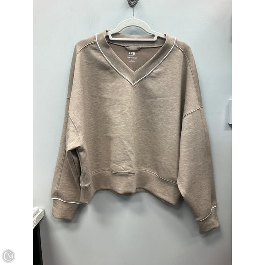 Sweatshirt Crewneck By Ypb In Tan, Size: L