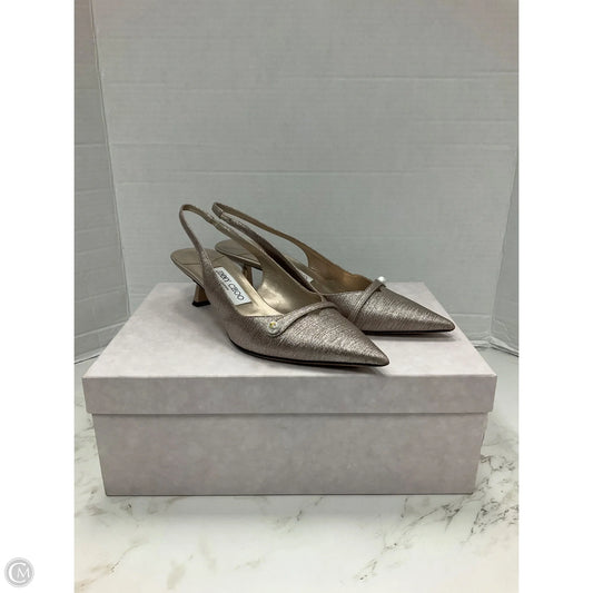 Shoes Luxury Designer By Jimmy Choo In Silver, Size: 7