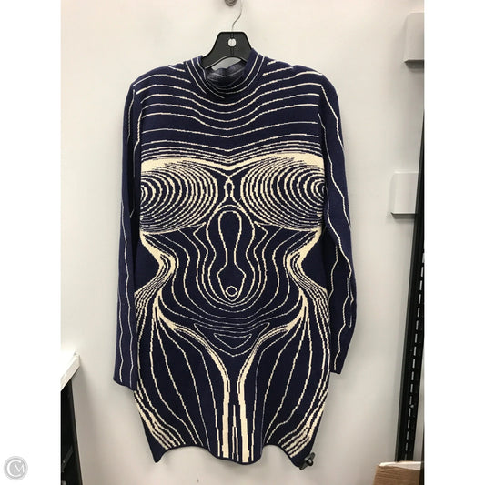 Sweater By Fashion Nova In Blue & White, Size: 1x