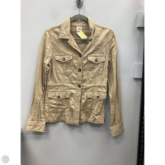 Jacket Shirt By Mossimo In Tan, Size: M