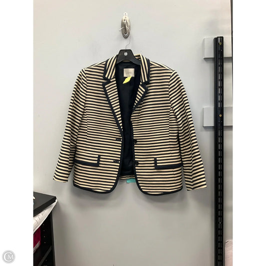 Blazer By Loft In Striped Pattern, Size: 14