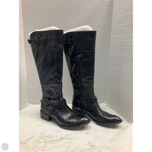 Boots Knee Heels By Clothes Mentor In Black, Size: 6.5