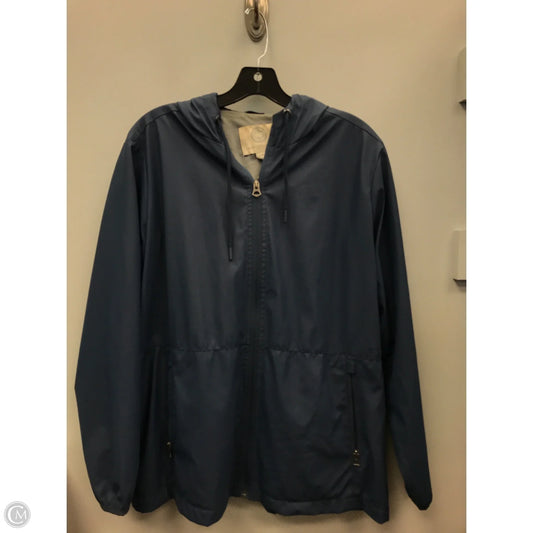 Jacket Windbreaker By Weatherproof In Blue, Size: L