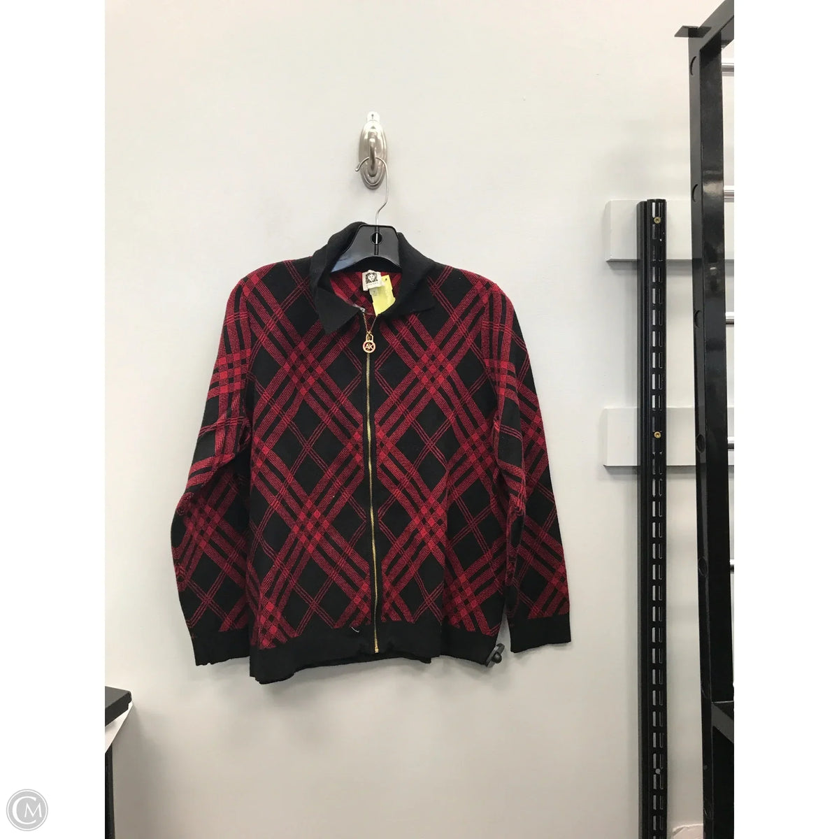 Sweater By Anne Klein In Plaid Pattern, Size: M