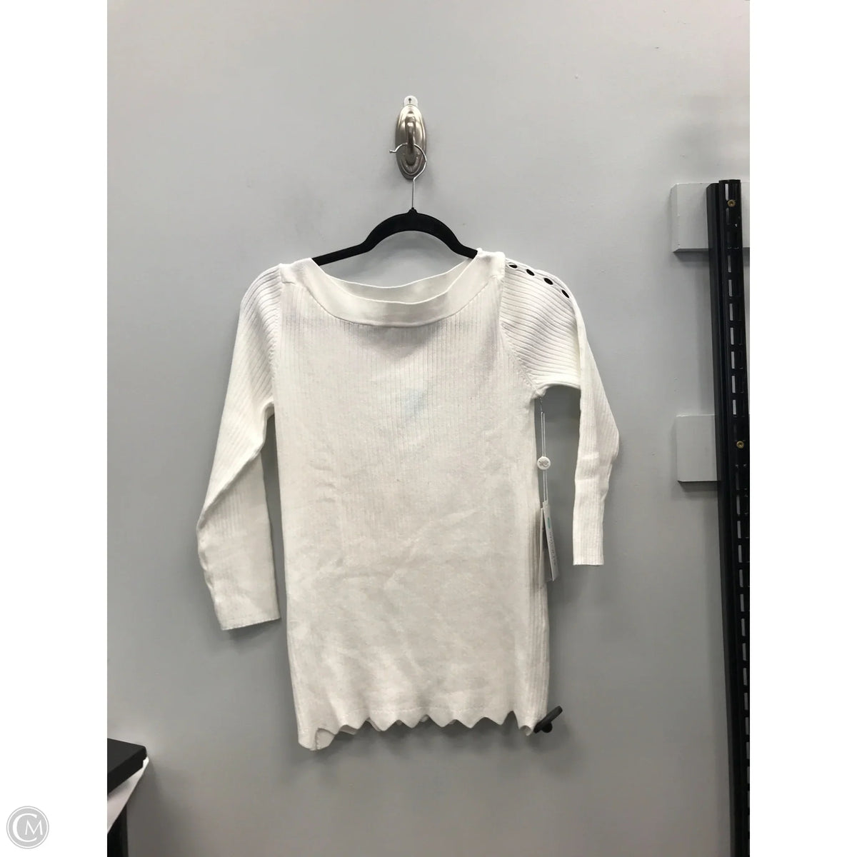 Sweater By Evolution In White, Size: S