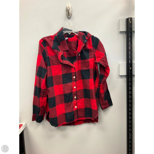 Top Long Sleeve By Old Navy In Checkered Pattern, Size: L