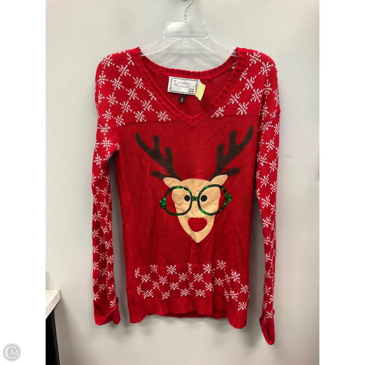 Sweater By Clothes Mentor In Red, Size: L