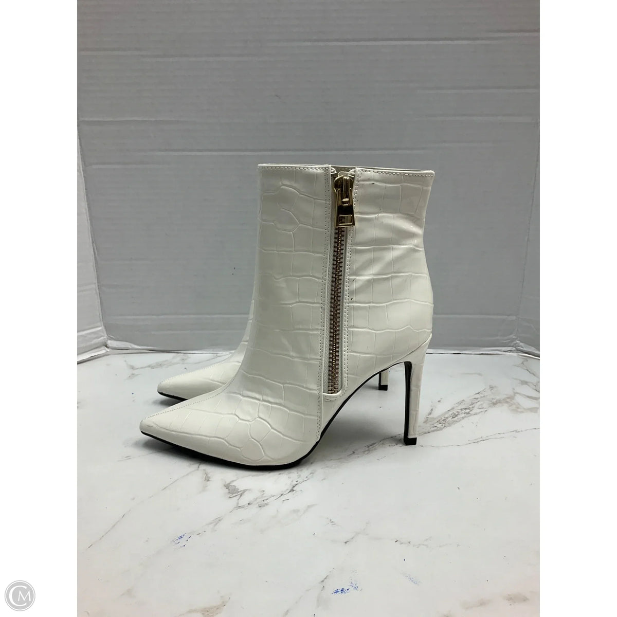 Boots Ankle Heels By Inc In White, Size: 6