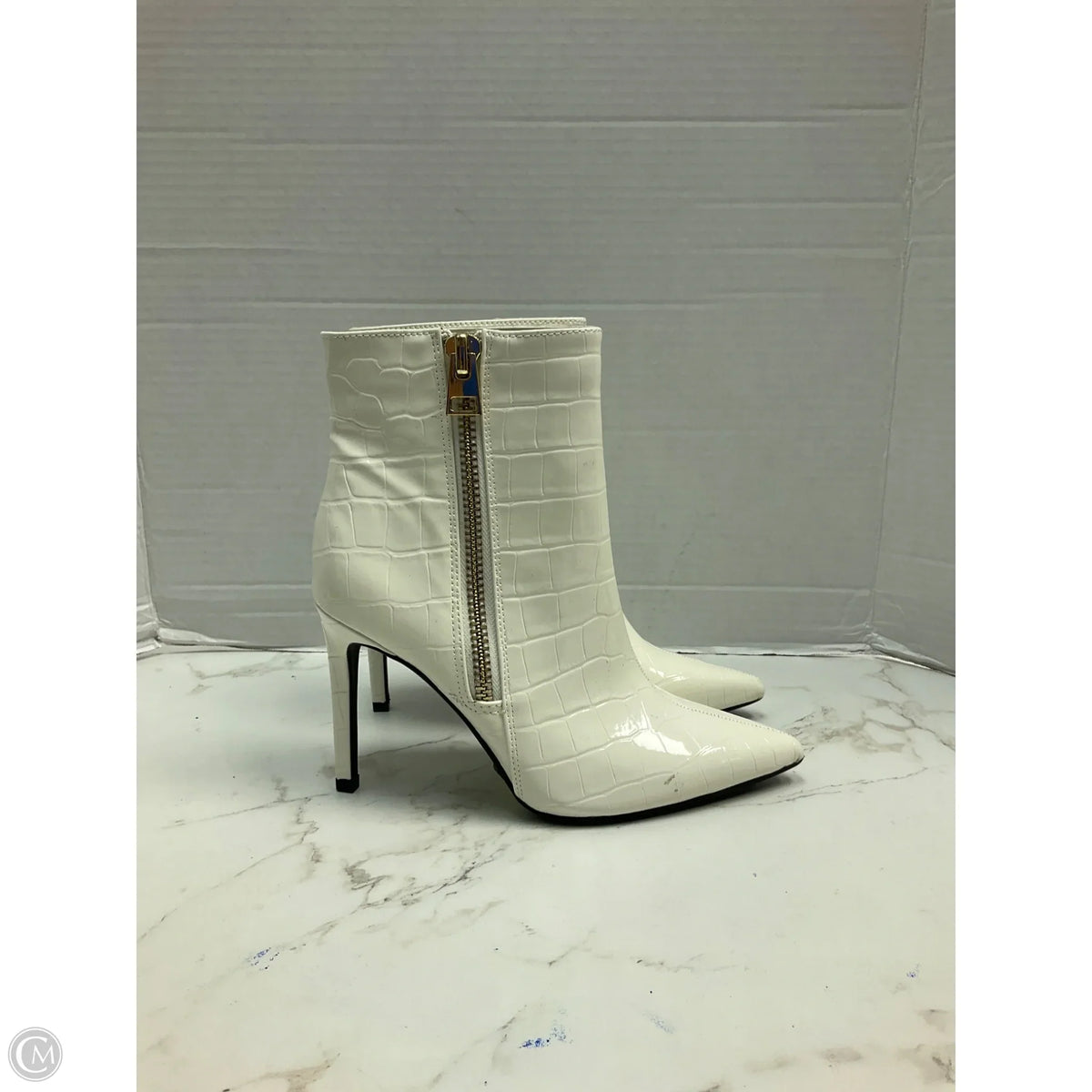 Boots Ankle Heels By Inc In White, Size: 6