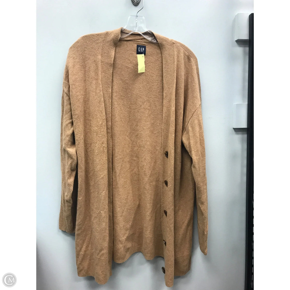 Sweater Cardigan By Gap In Tan, Size: L