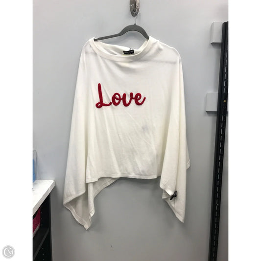 Poncho By Clothes Mentor In White, Size: Osfm
