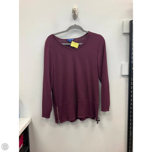 Top Long Sleeve By Apt 9 In Maroon, Size: M