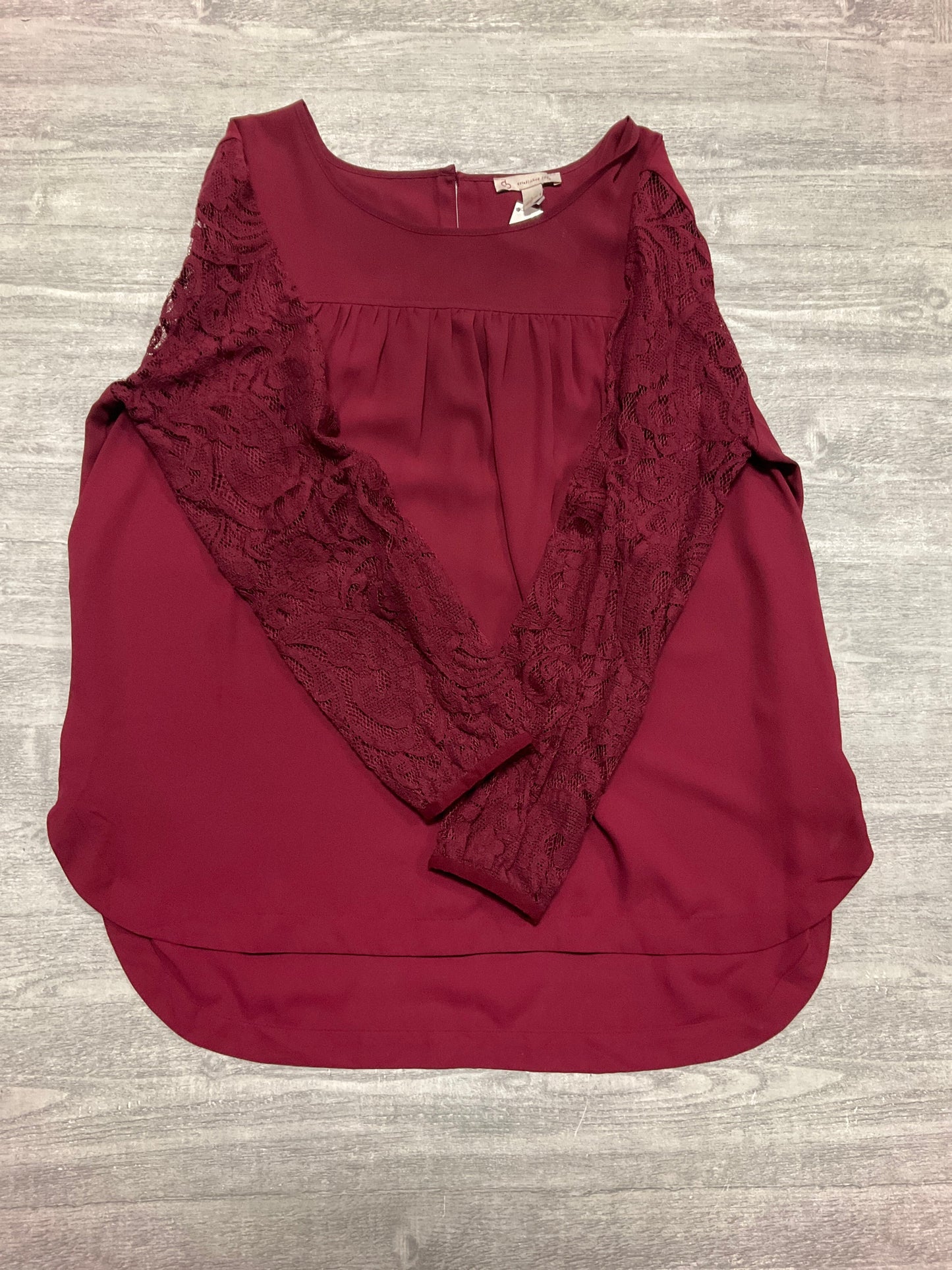 Top Long Sleeve By Dressbarn In Maroon, Size: L