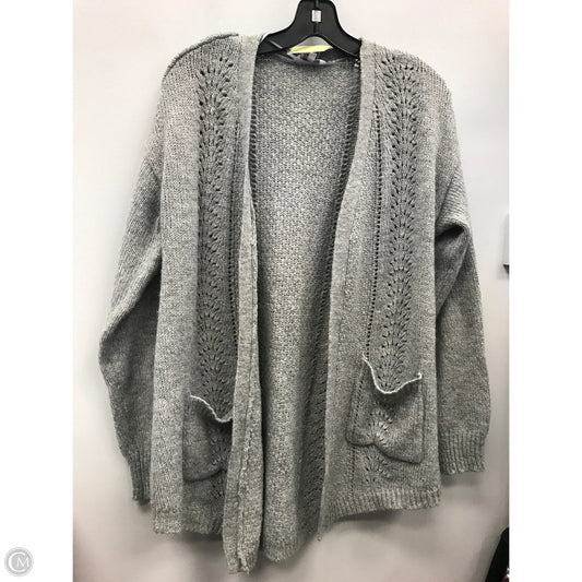 Sweater Cardigan By Candies In Grey, Size: Xl