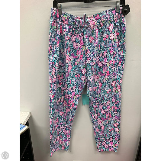 Pants Designer By Lilly Pulitzer In Blue & Pink, Size: L