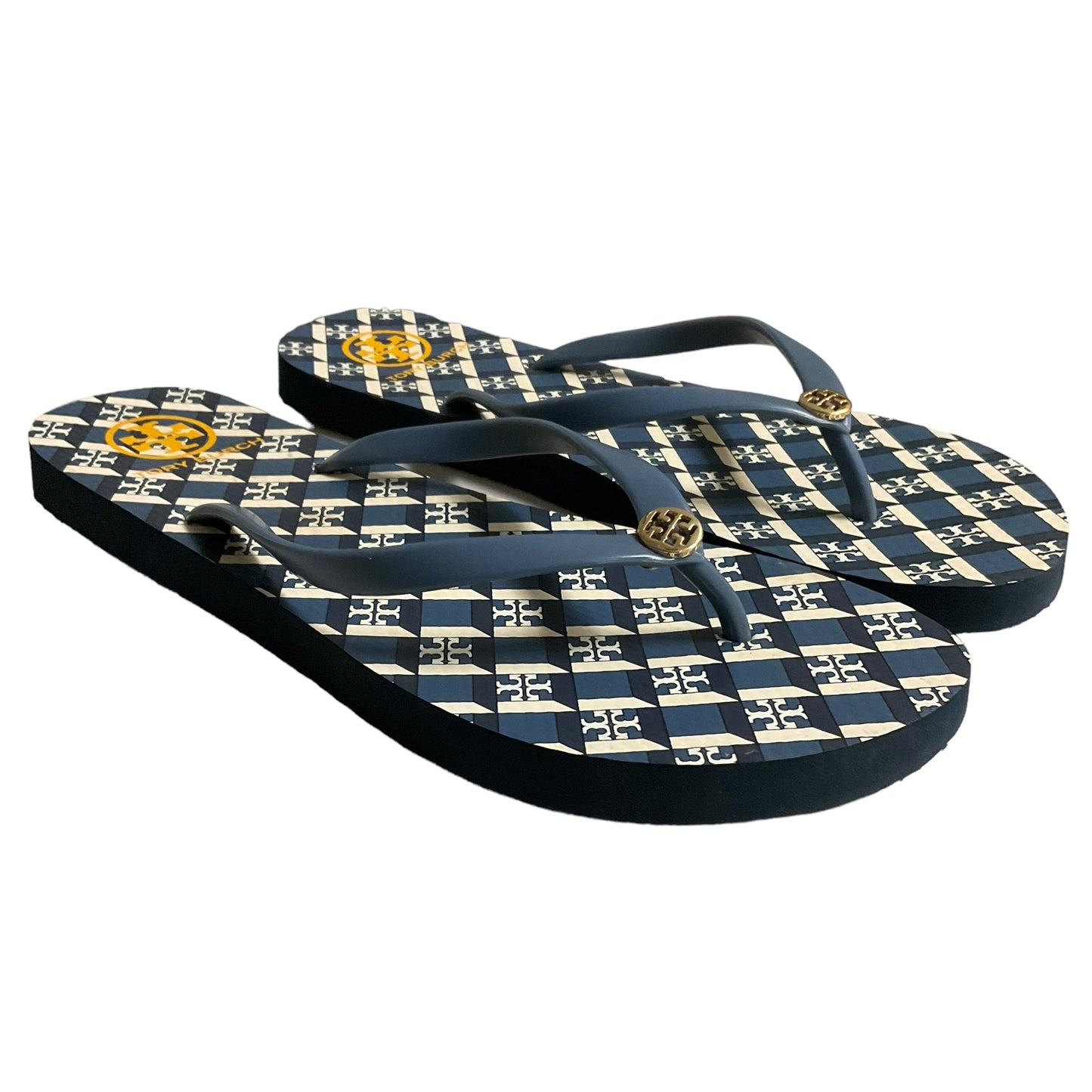 Blue Sandals Flip Flops Tory Burch, Size 10