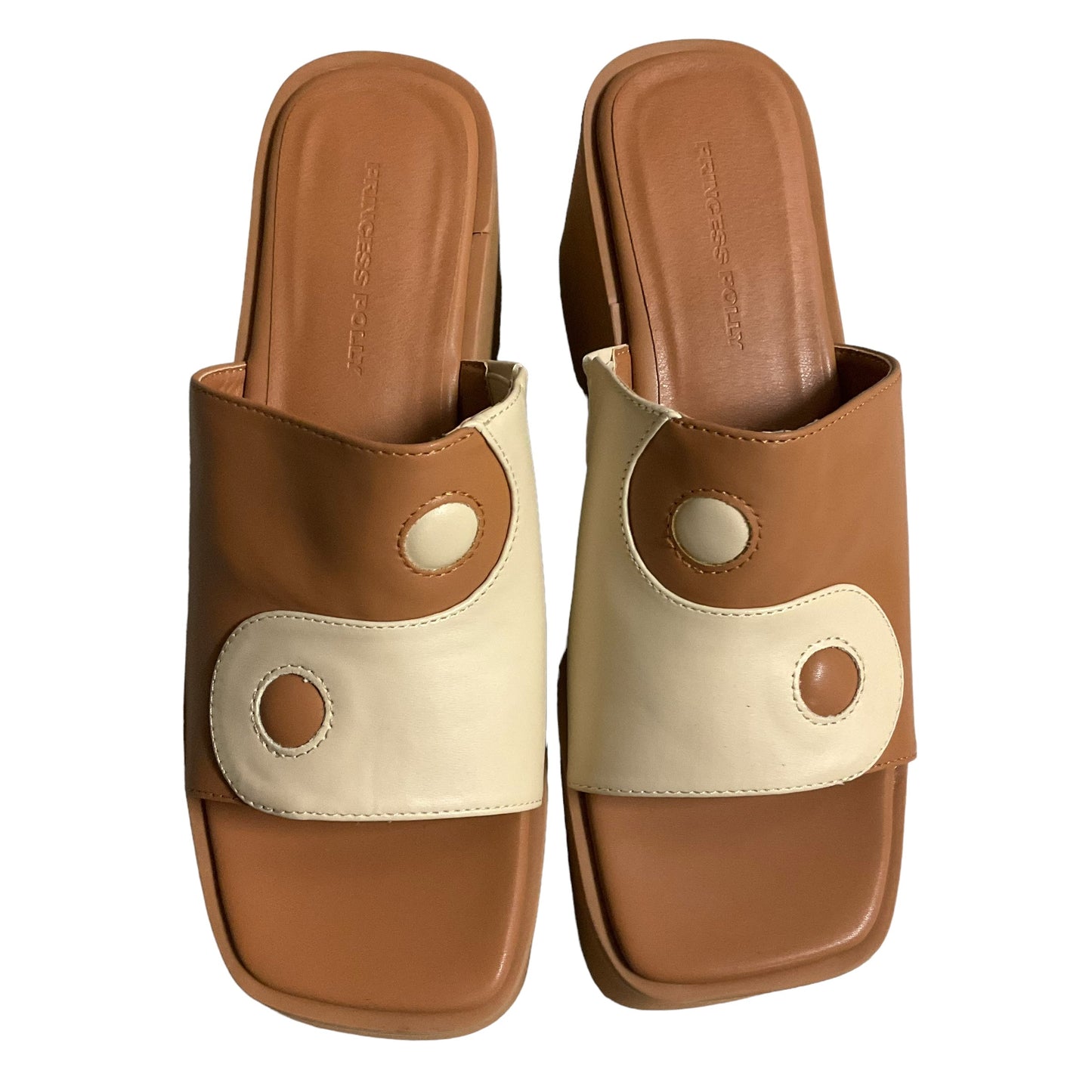 Tan Shoes Heels Wedge Princess Polly, Size 8