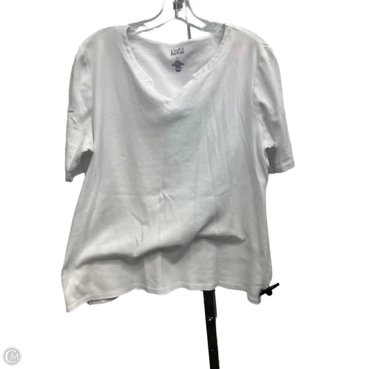 Top Short Sleeve By Croft And Barrow In White, Size: L