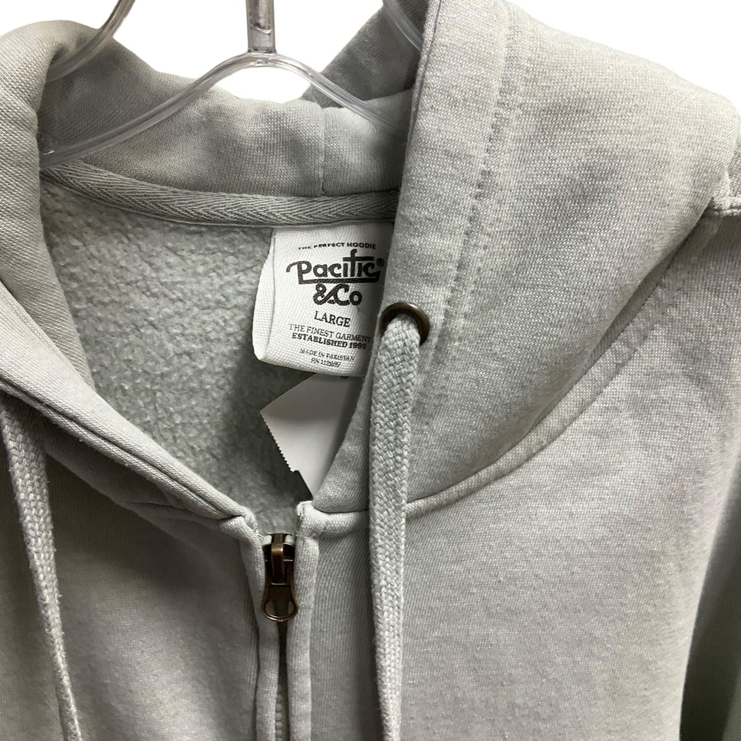 Athletic Top Long Sleeve Hoodie By pacific & co In Grey, Size: L