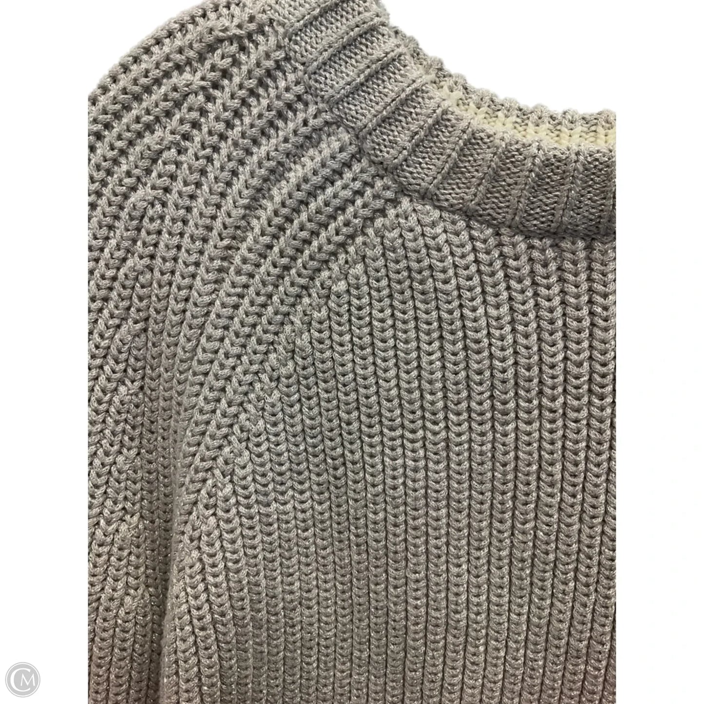 Sweater By Calvin Klein In Silver & Tan, Size: M
