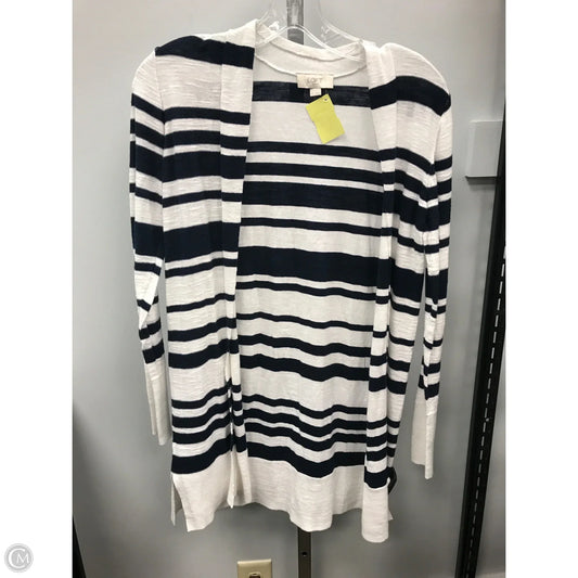 Cardigan By Loft In Striped Pattern, Size: Xs