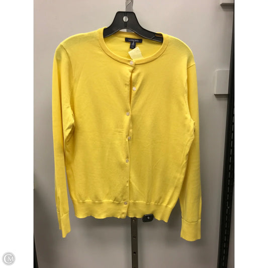 Sweater Cardigan By Lands End In Yellow, Size: M