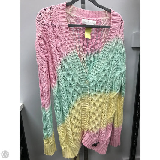 Sweater Cardigan By Clothes Mentor In Rainbow Print, Size: S