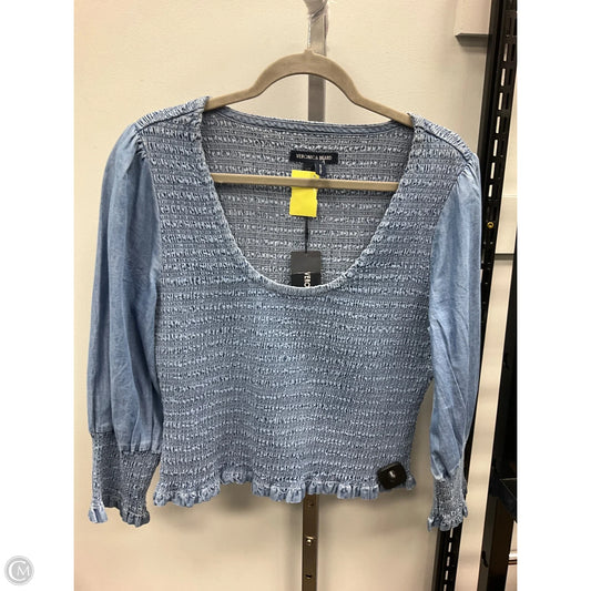 Top Long Sleeve By Veronica Beard In Blue Denim, Size: L