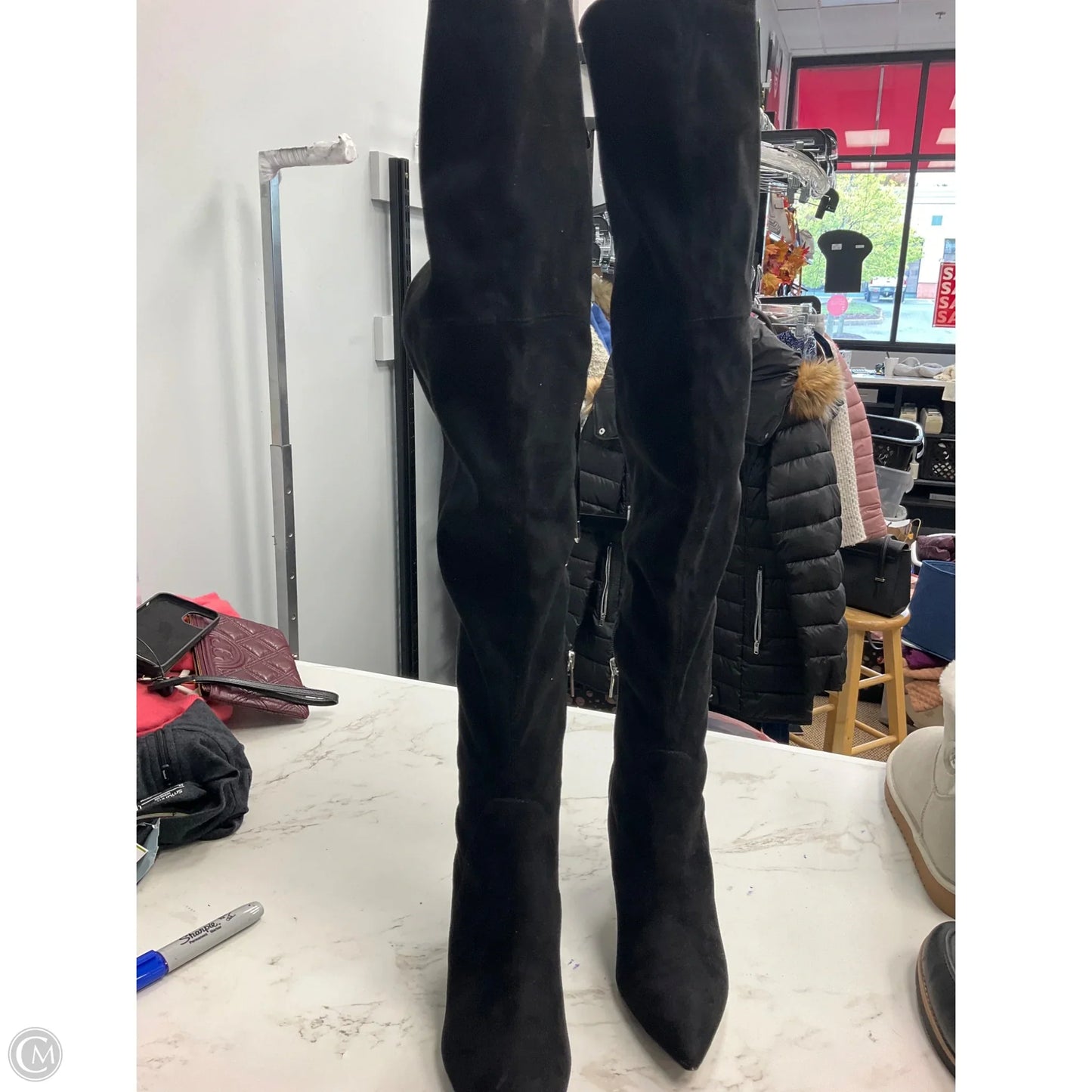 Boots Knee Heels By Marc Fisher In Black, Size: 8.5