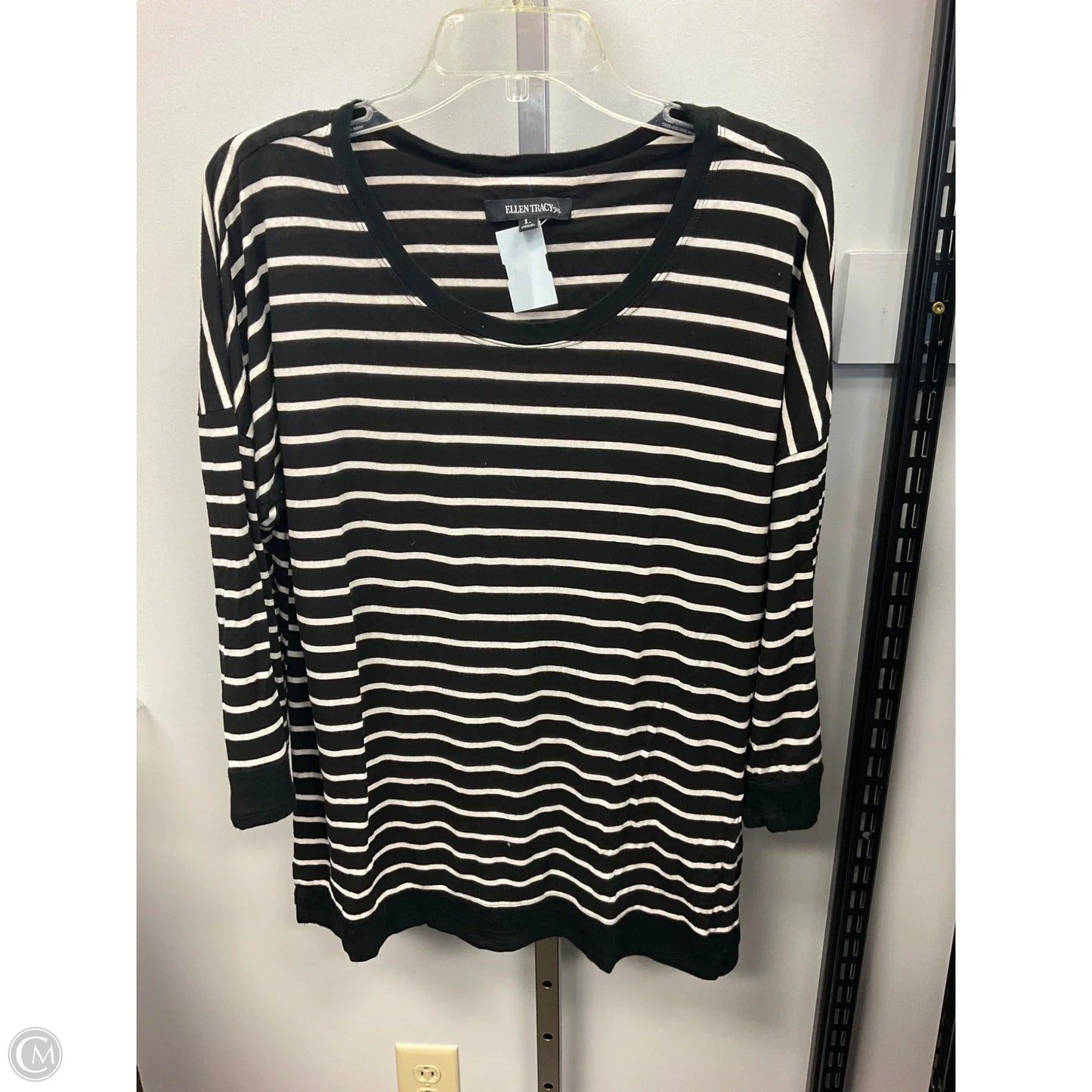 Top Long Sleeve By Ellen Tracy In Striped Pattern, Size: L
