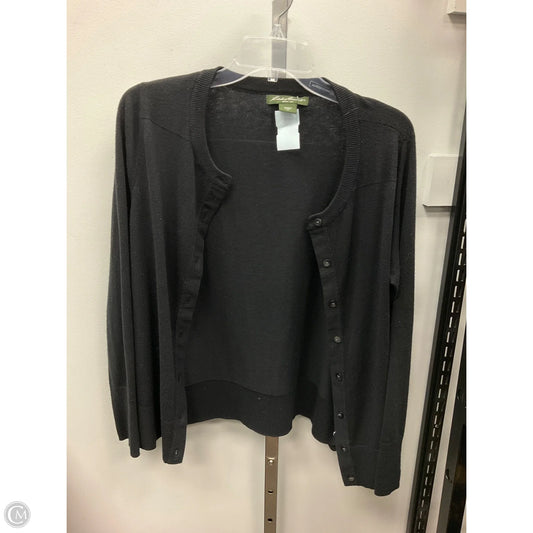 Sweater Cardigan By Eddie Bauer In Black, Size: M