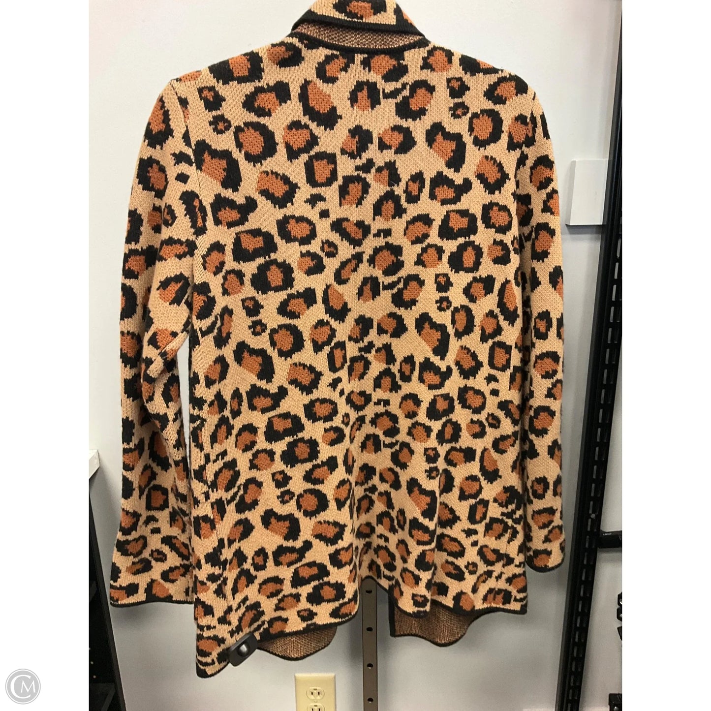 Sweater Cardigan By Talbots In Animal Print, Size: S