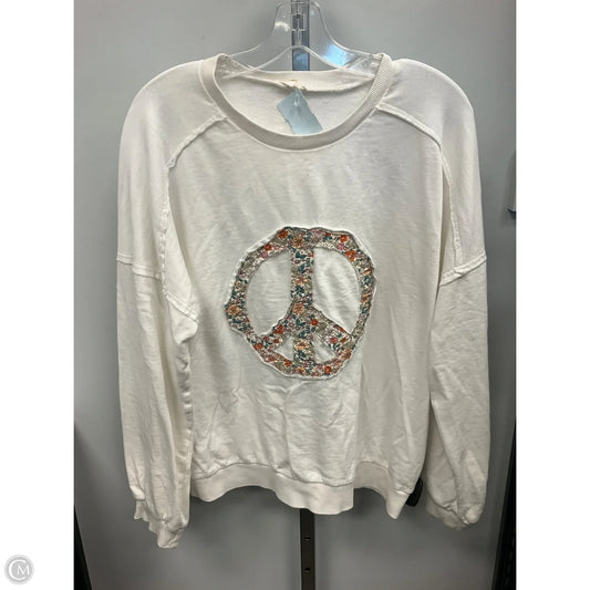 Top Long Sleeve By Easel In White, Size: L