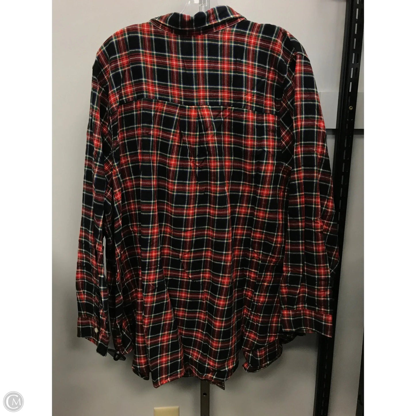 Top Long Sleeve By Old Navy In Plaid Pattern, Size: 3x